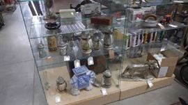 steins, elephant plant holder, rare lion statue bronze/brass