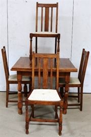 Vintage 5 pc oak breakfast set