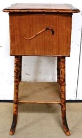 Vintage bamboo sewing stand