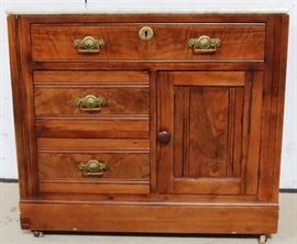 Marble top walnut washstand