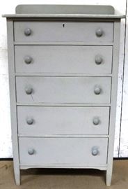 5 Drawer painted tall chest
