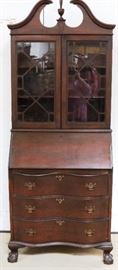 Chippendale bookcase top secretary