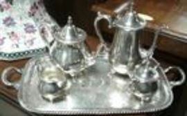 Plated silver tea set