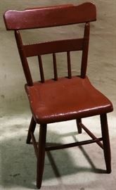 Primitive painted plank chair