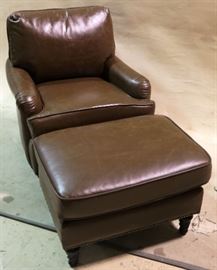 Leather chair w/ ottoman