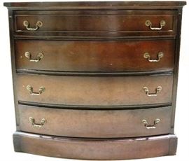 Bow front mahogany chest