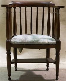 Mahogany barrel side spindle chair