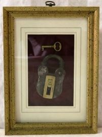 Pad lock and key shadow box