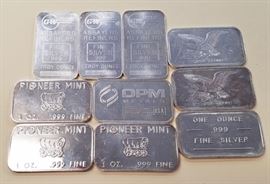 1x10   .999 Silver bars