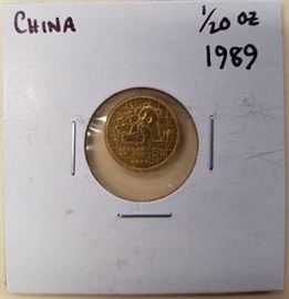 1989 1/20 oz China Gold