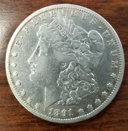 1891 Circulated Carson City Silver Dollar