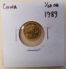 1989 1/20 oz China Gold