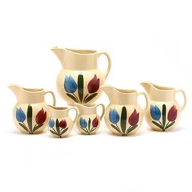 Group of Watt Pottery, Tulip Pattern