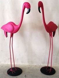 1x2 Tall Pink Flamingos