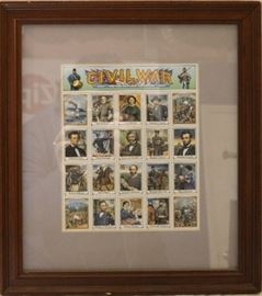 Civil War Stamps in frame