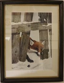 Signed Framed fox
