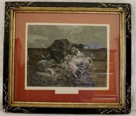 Hunting print in frame