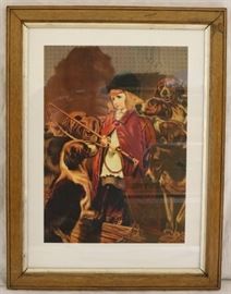 Child and Dog print in frame