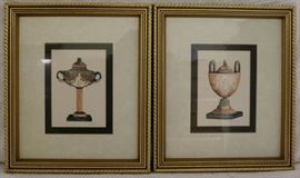 2 vase prints in frame