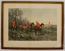 Hunting Scene print in frame