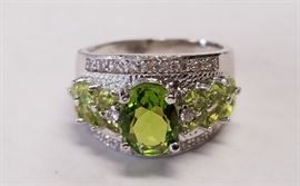 Sz 7 Created Peridot ring