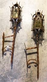 Pair vintage wall sconces