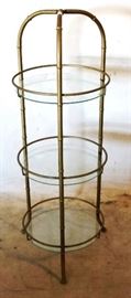 Bamboo motif 3 tier brass stand