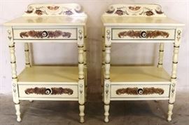 Pair Hitchcock bedside stands