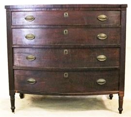 Antique Sheraton bow front chest