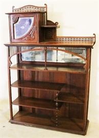 Fancy carved mahogany etagere
