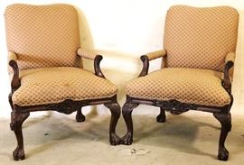 Fabulous pair Chippendale arm chairs