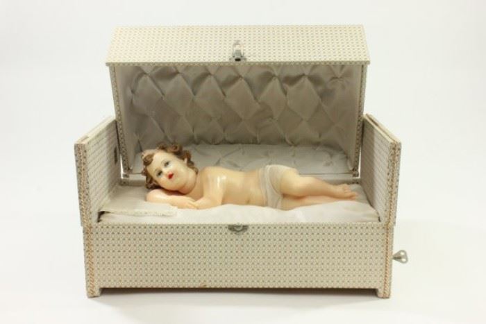 Lot 15: Wax Baby Figurine in Fitted Box