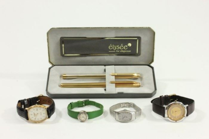 Lot 52: Lot of Watches & Pens