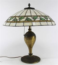 Lot 95: Circa 1920s Stained Glass Table Lamp