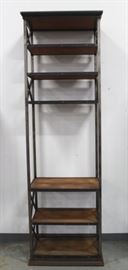 Lot 143: Large Industrial Steel & Wood Etagere