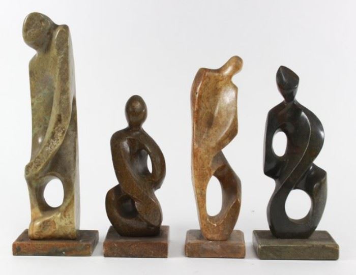 Lot 213: Lot 4 Modern Abstract Stone Sculptures