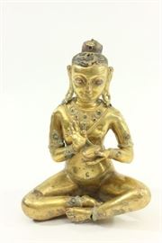 Lot 313: Gilt Bronze Indian Deity