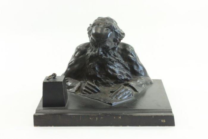 Lot 323: Bronze Sculpture of Leo Tolstoy Writing