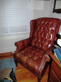 Well worn leather lounger