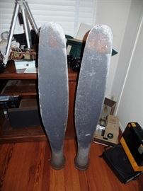Two vintage fighter airplane parts