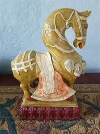  I am in love with the Horse - and it is a Wow! This is very heavy...Alabaster or Marble?