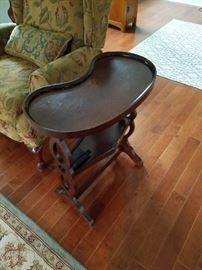 Vintage Side Table with Magazine Rack