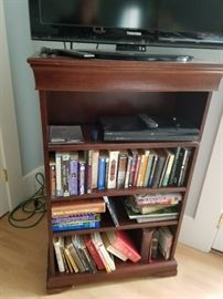 Vintage Bookcase. DVD's. Some of the many books