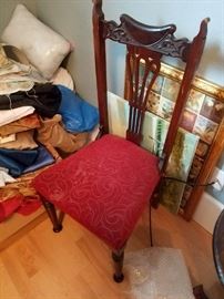 Antique Chair with Harp Details