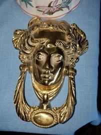 Brass Lady Head Door Knocker