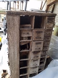 Very primitie file cabinet chest