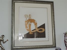 Erte "Wisdom" Large Embossed Framed Pencil Signed and Numbered