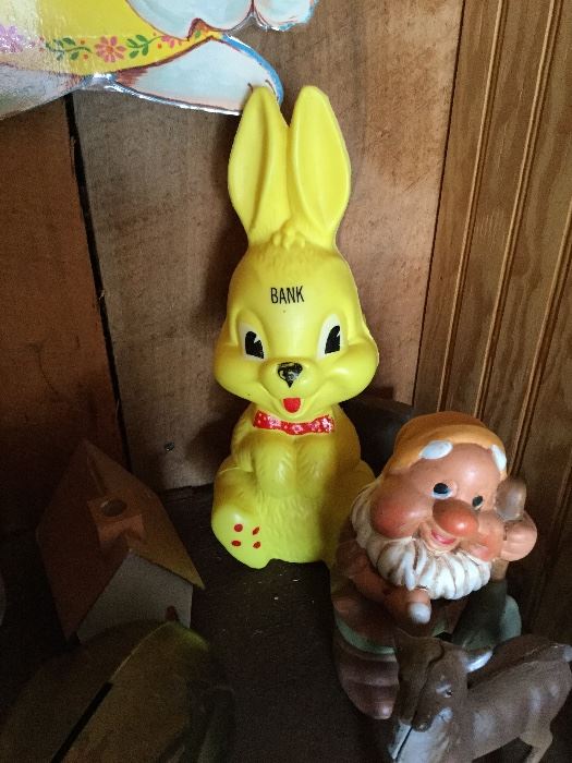 Vintage plastic bunny bank.