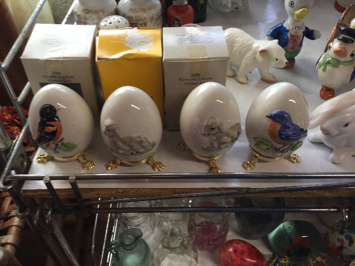 Goebel eggs on stands from the 70's.