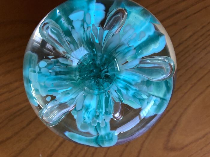Signed 1986 Gibson Glass Paperweight